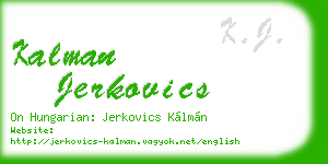kalman jerkovics business card